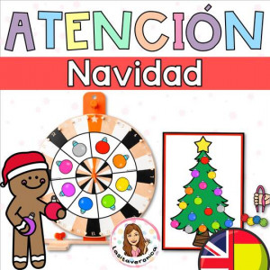 Atención Navidad. Árboles de Navidad. Pompones. Motricidad fina.