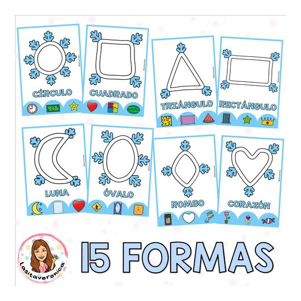 Plastilina formas invierno. Snowflake Playdough Shapes. January. Winter. Spanish. Copos de nieve