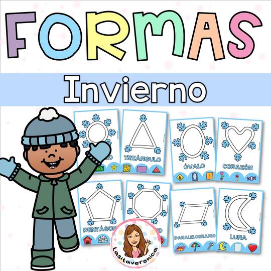 Plastilina formas invierno. Snowflake Playdough Shapes. January. Winter. Spanish. Copos de nieve