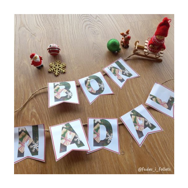 Banderoles BON NADAL. Banderines FELIZ NAVIDAD.