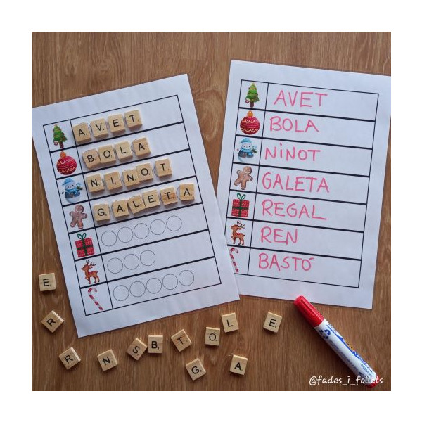 VOCABULARIO NAVIDAD-INVIERNO:COMPONER-RESEGUIR-ESCRIBIR