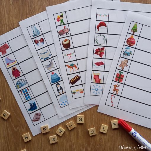 VOCABULARIO NAVIDAD-INVIERNO:COMPONER-RESEGUIR-ESCRIBIR