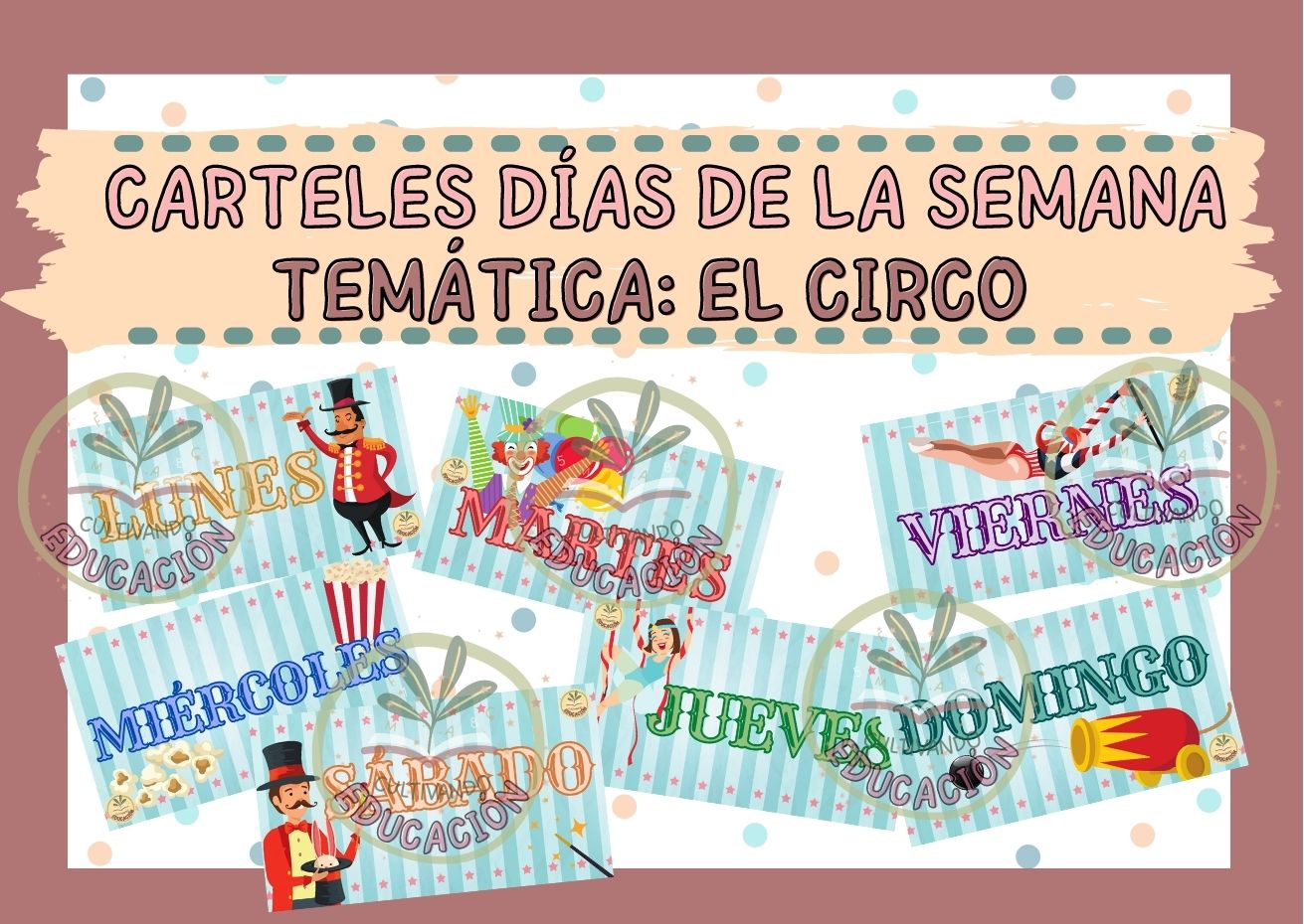 Carteles días de la semana: el circo