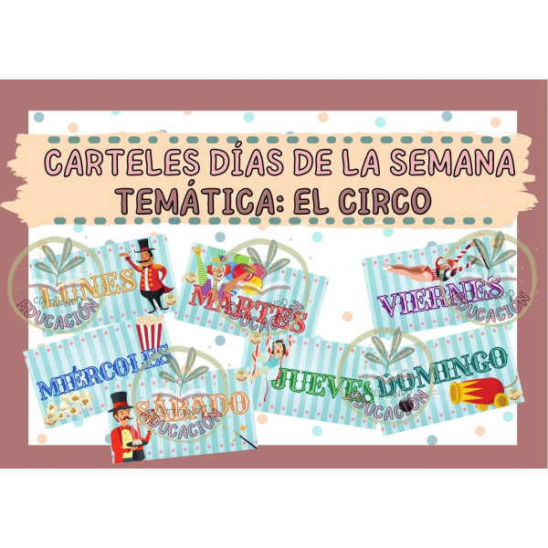 Carteles días de la semana: el circo
