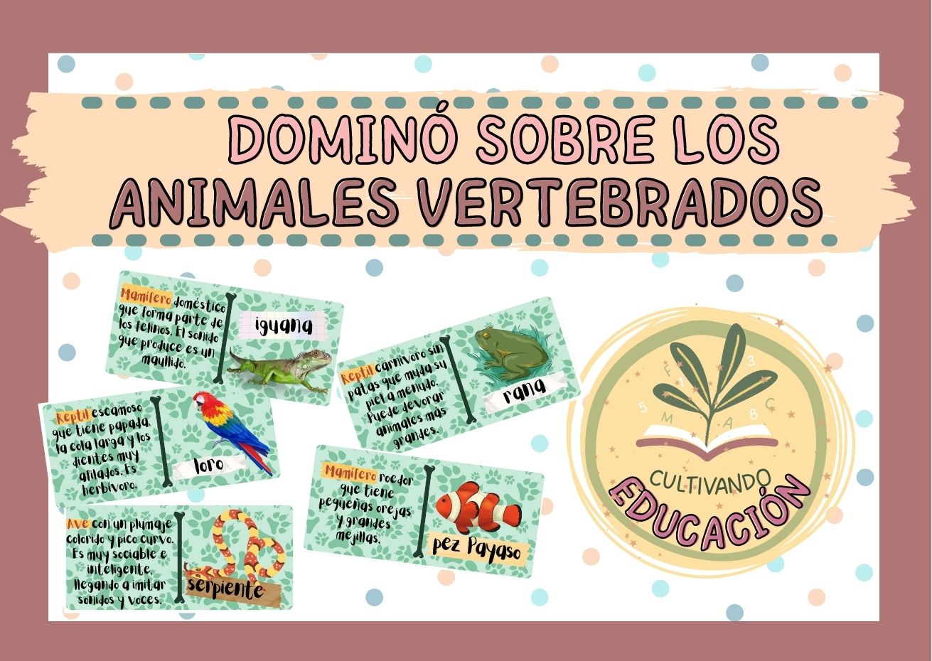 Dominó animales vertebrados
