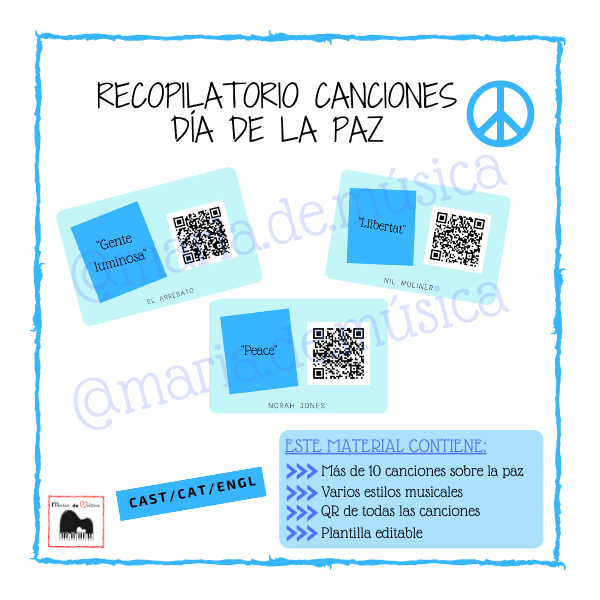 Recopilatorio canciones paz (CAST, CAT, ENGL)