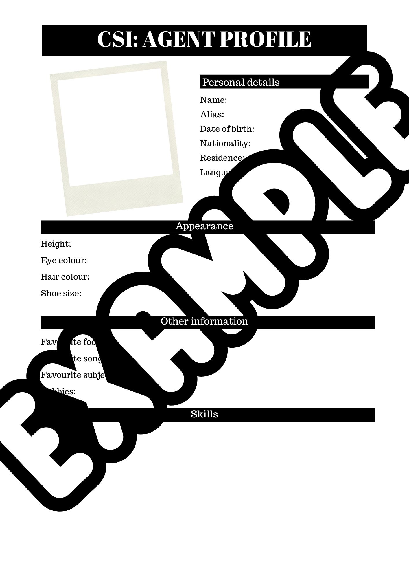 CSI AGENT PROFILE - ABOUT ME