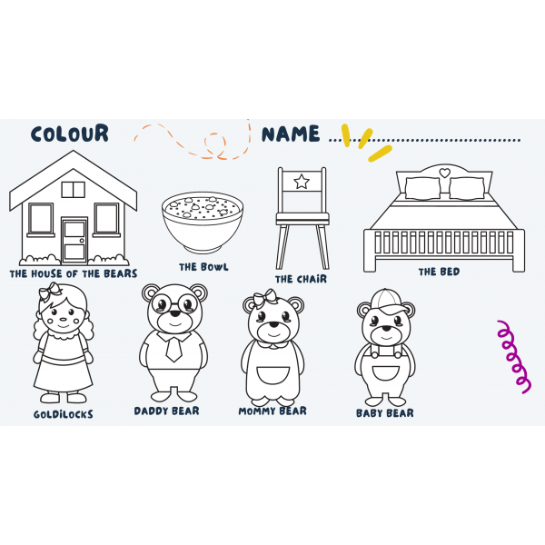 Goldilocks and the 3 bears vocabulary mat