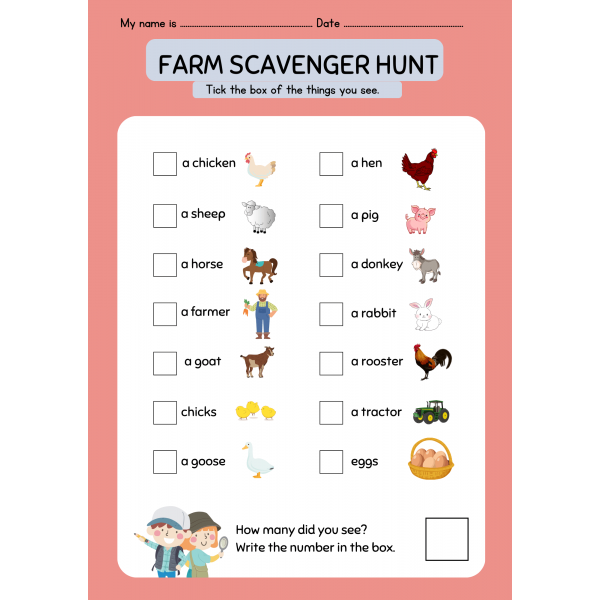 Farm Scavenger hunt