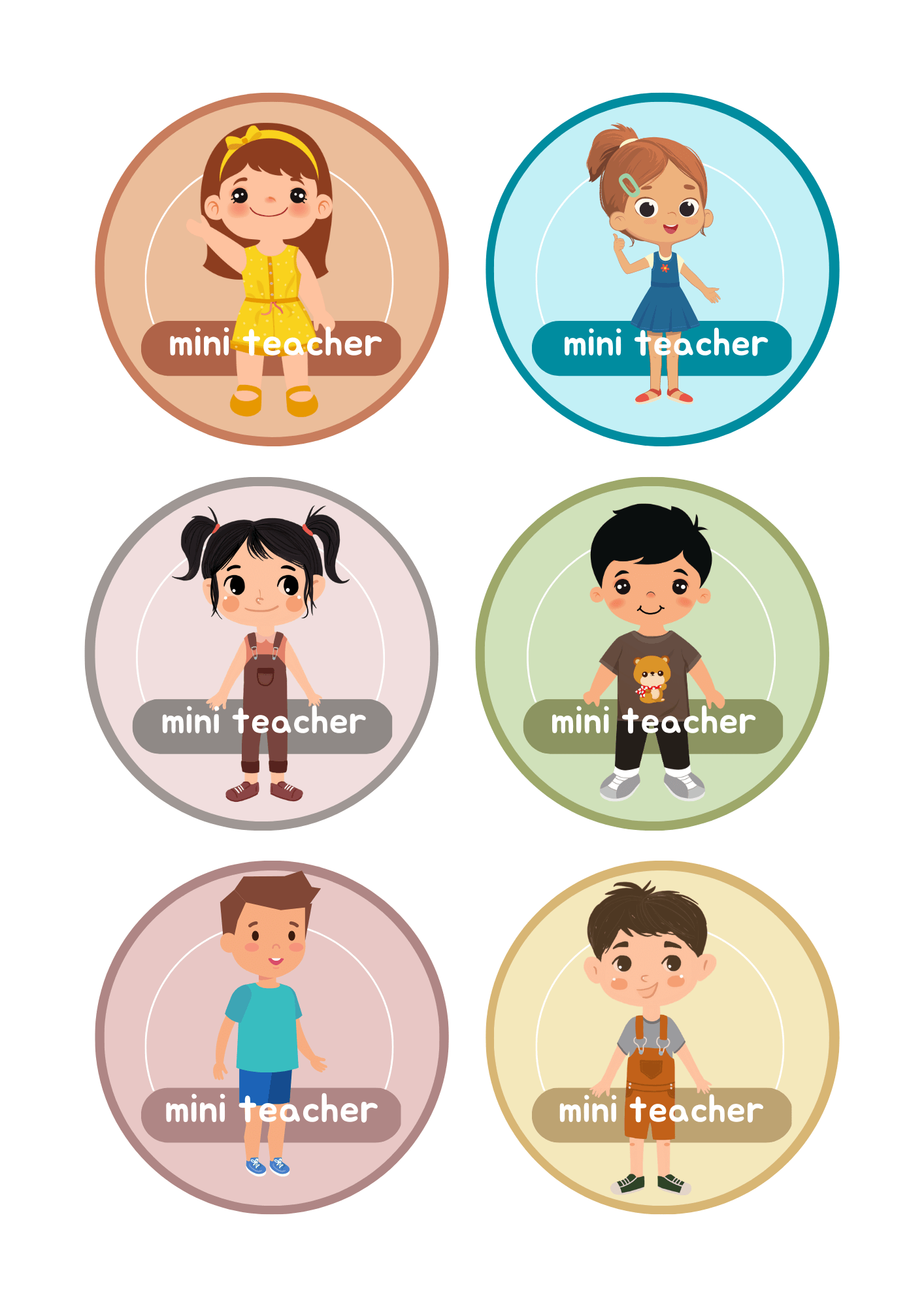 Mini-teachers medals
