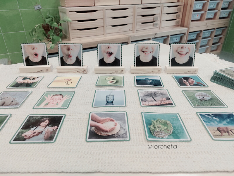 Consciència fonològica de sons inicials. Targetes amb fotografies i articulemes.