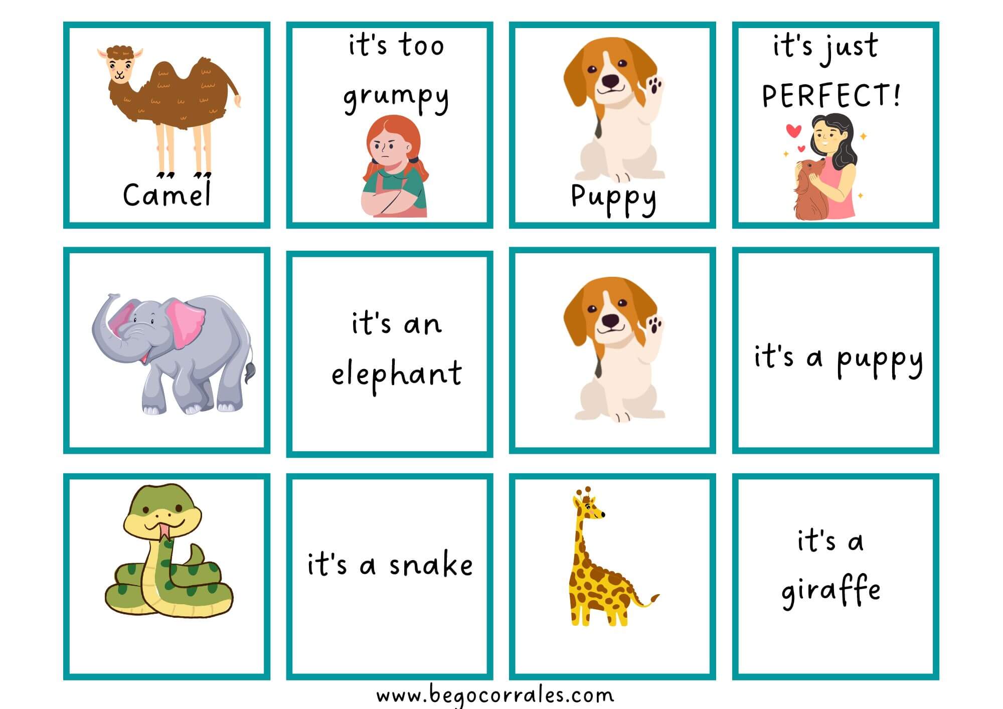 Dear Zoo memory game