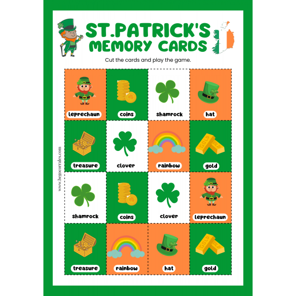 St.Patrick's Day wordsearch & memory game