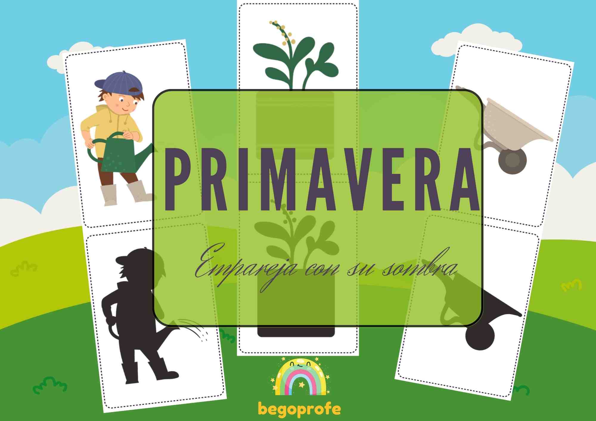 Juego de primavera: emparejar imágenes con su sombra - Spring shadow matching game