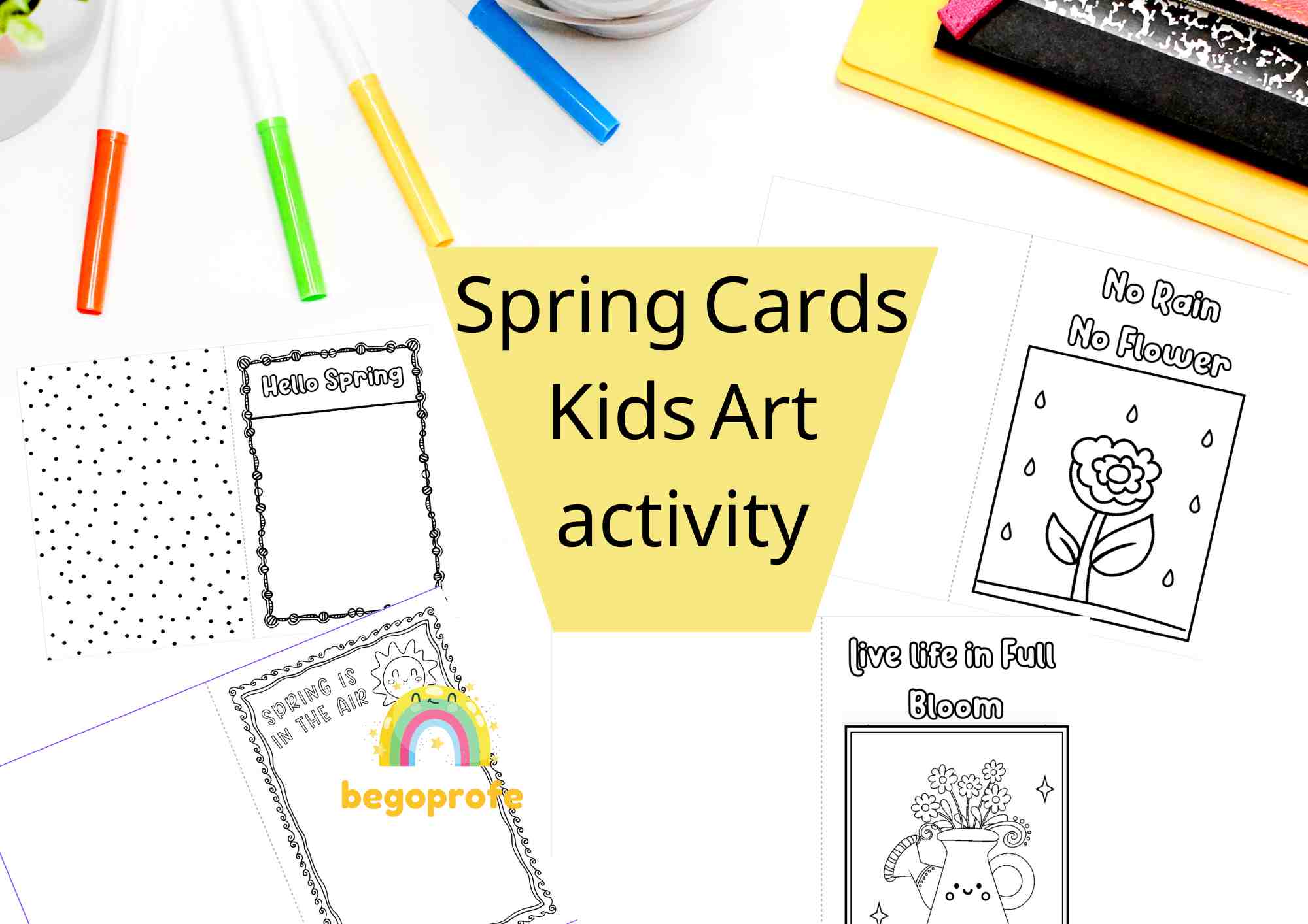 Tarjetas plegables primavera - Foldable spring cards