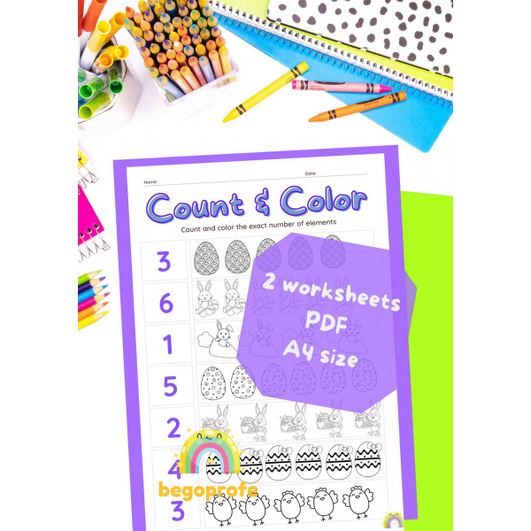 Easter Count & Color Worksheet
