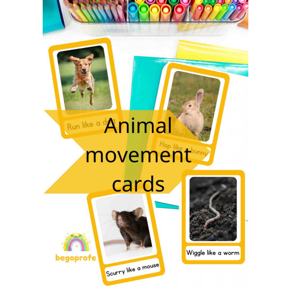 Animal movement, brain break cards, self regulation, physical education