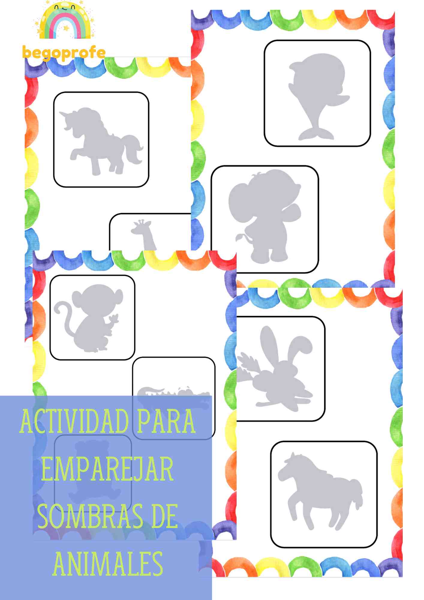 ACTIVIDAD PARA EMPAREJAR SOMBRAS DE ANIMALES