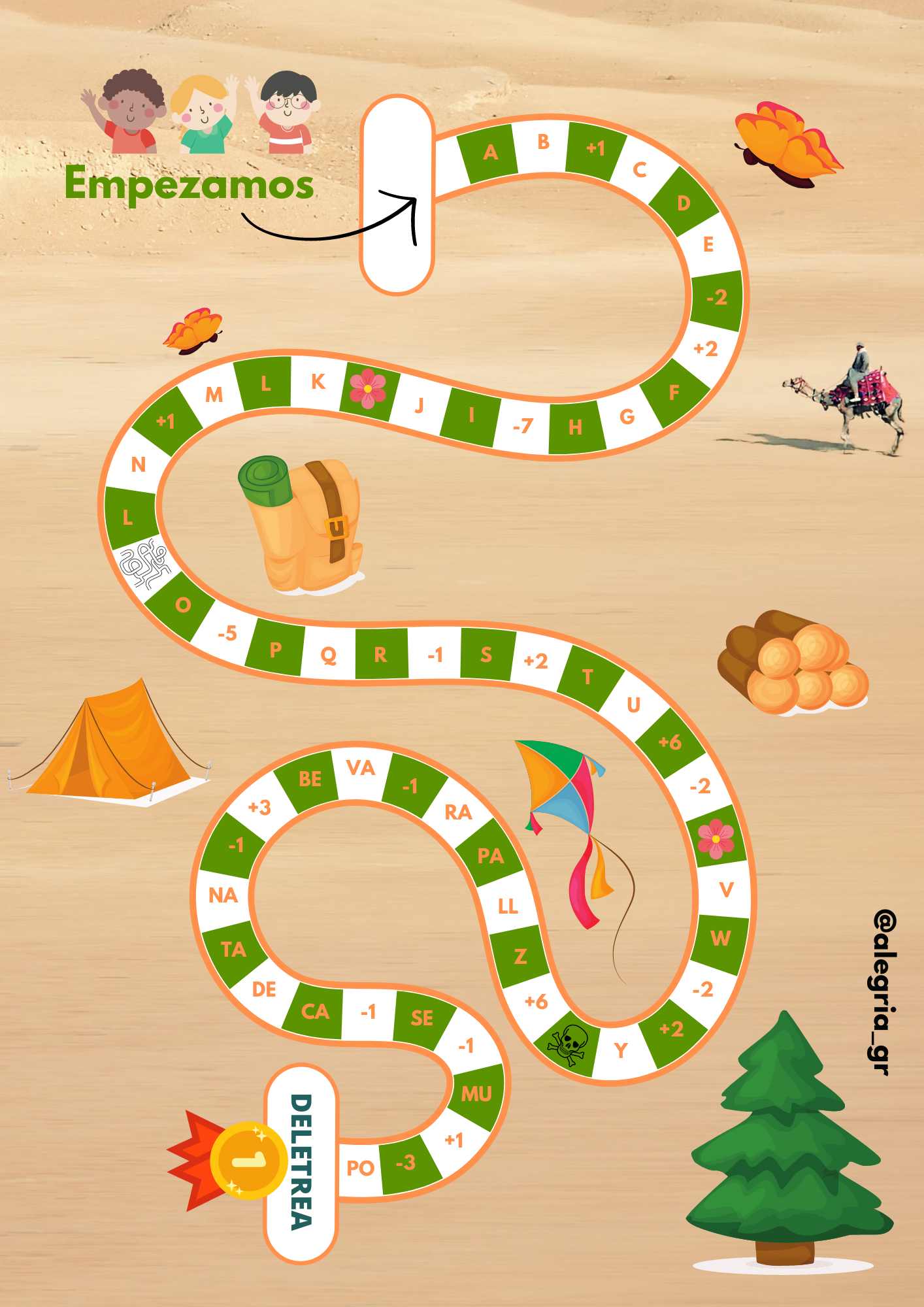 El tablero de las letras.