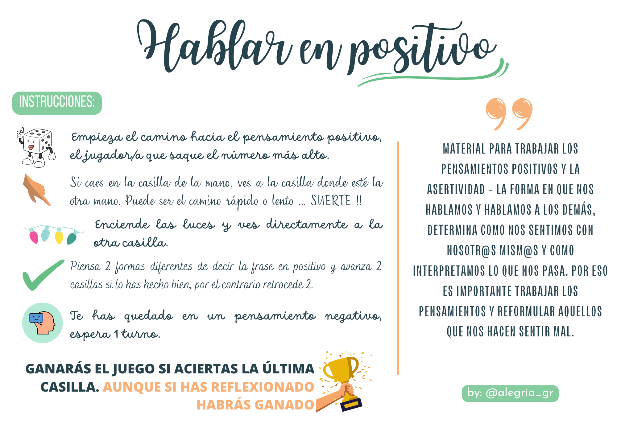 La oca del pensamiento positivo