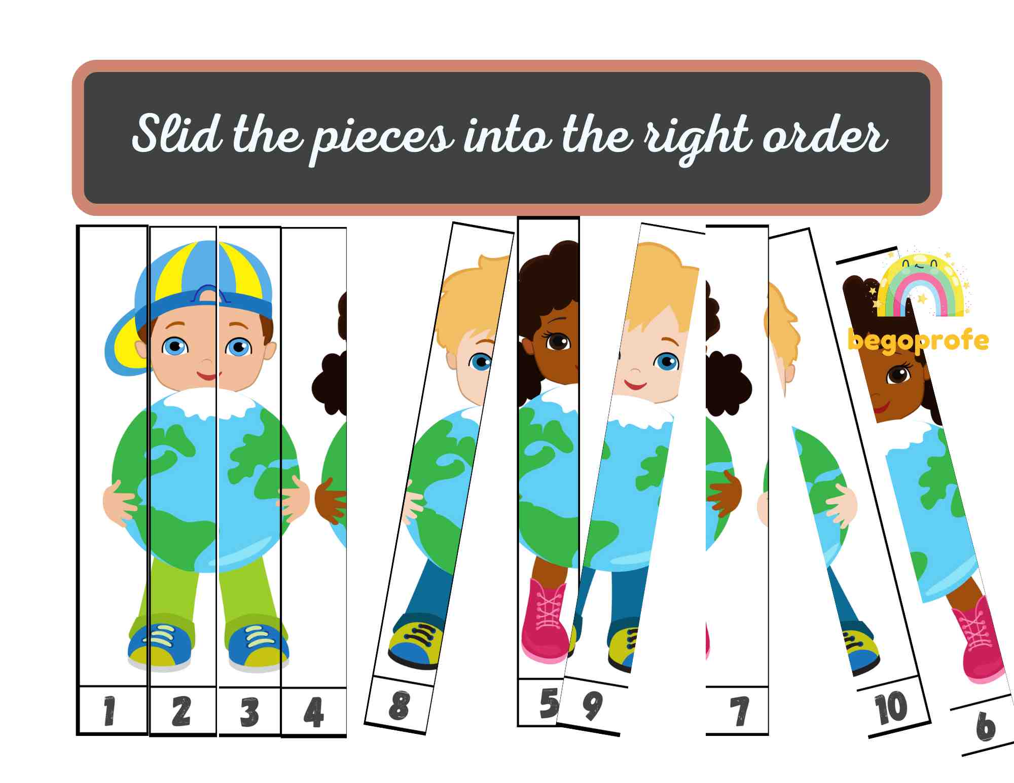 Earth day activities, number sequencing puzzles, fine motor, counting to 100