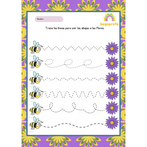 Ficha trazo abejas primavera