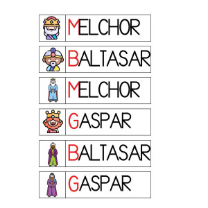 NOMBRES Y PICTOGRAMAS REYES MAGOS