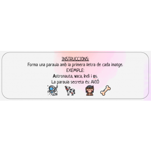 PARAULA SECRETA. PARAULA OCULTA. LLENGUA CATALANA