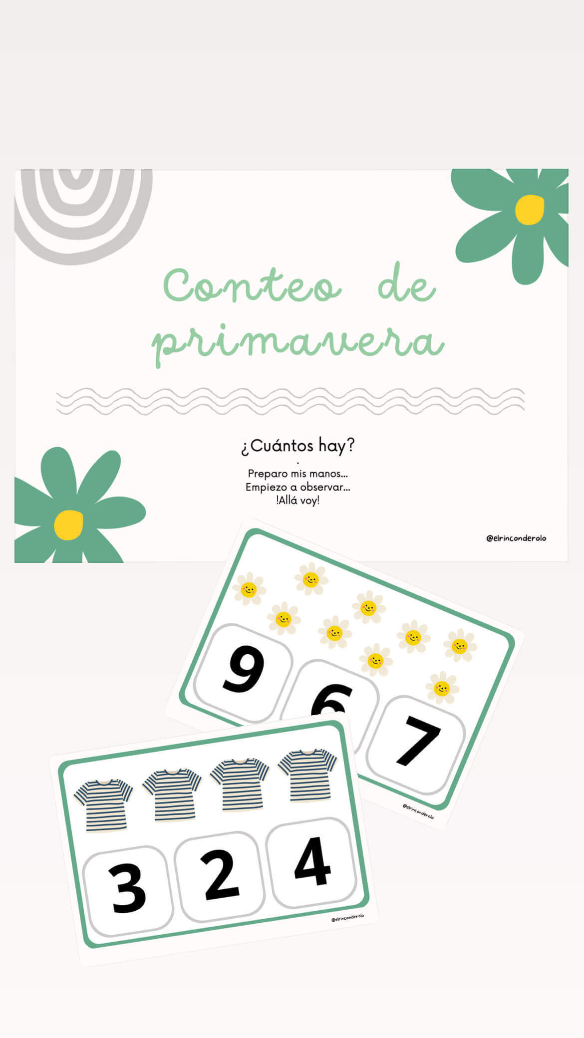 CONTEO PRIMAVERA: ASOCIAR CANTIDAD Y GRAFÍA DE LOS NÚMEROS