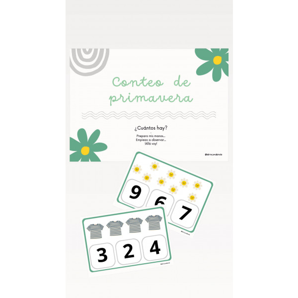 CONTEO PRIMAVERA: ASOCIAR CANTIDAD Y GRAFÍA DE LOS NÚMEROS
