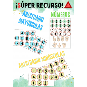 ABECEDARIO (mayúsculas y minúsculas) Y NÚMEROS (0-9) ¡MATERIAL CON SORPRESAS!