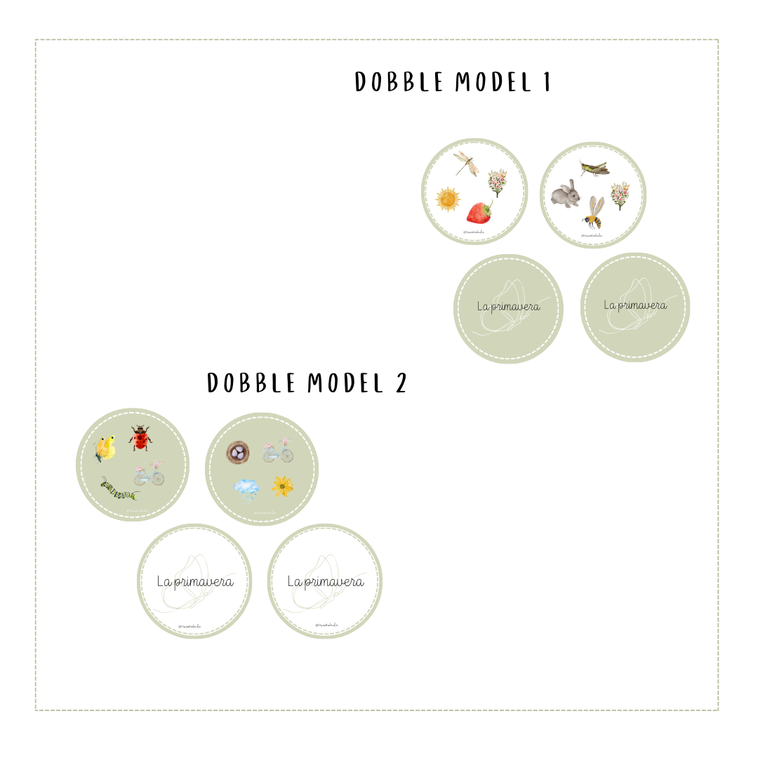PACK DE JOCS DE PRIMAVERA: DÒMINO, MEMORY I DOBBLE