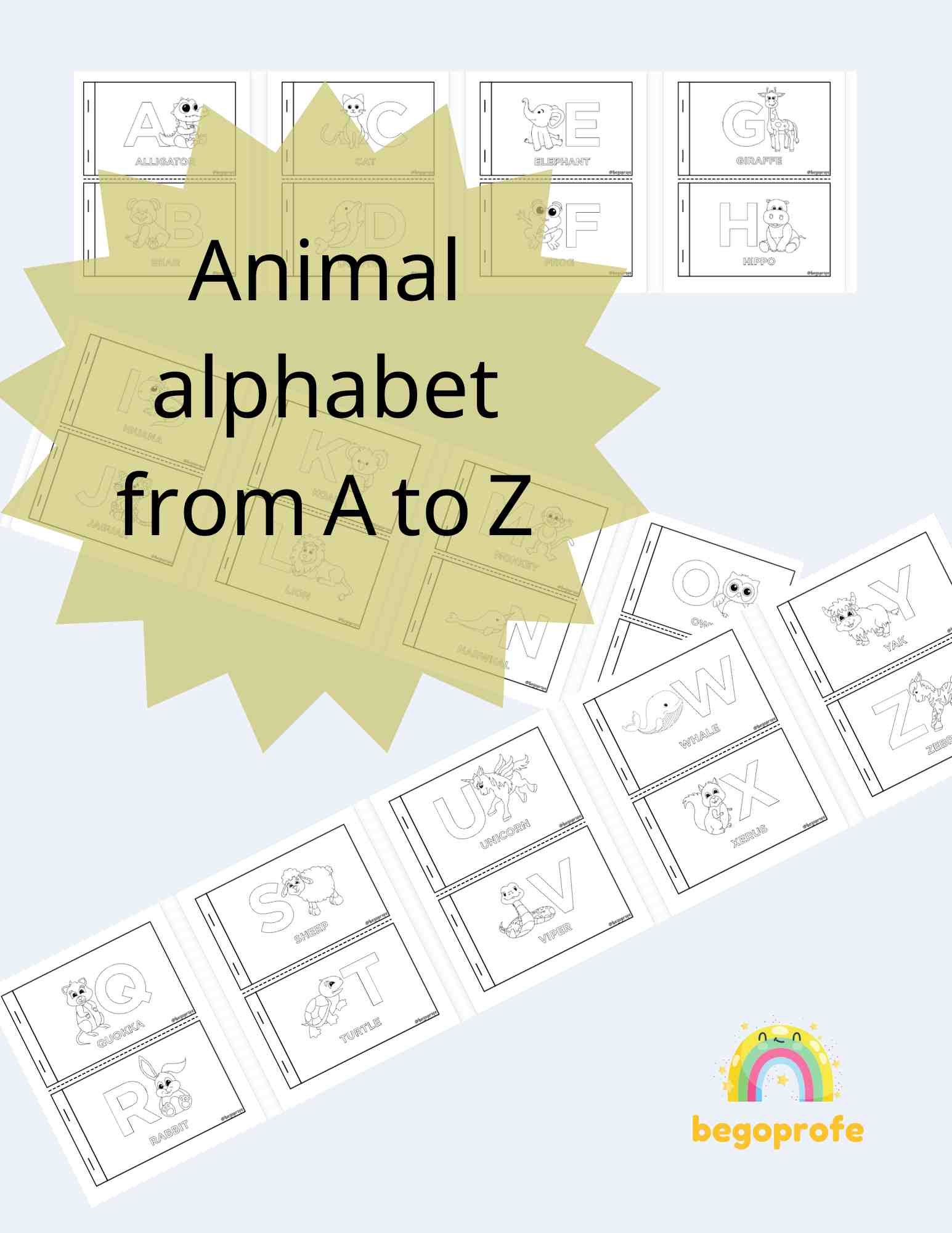 Animal alphabet mini book
