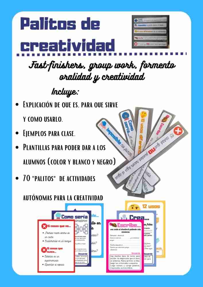 Fast finishers: 70 palitos de actividades autónomas para la creatividad