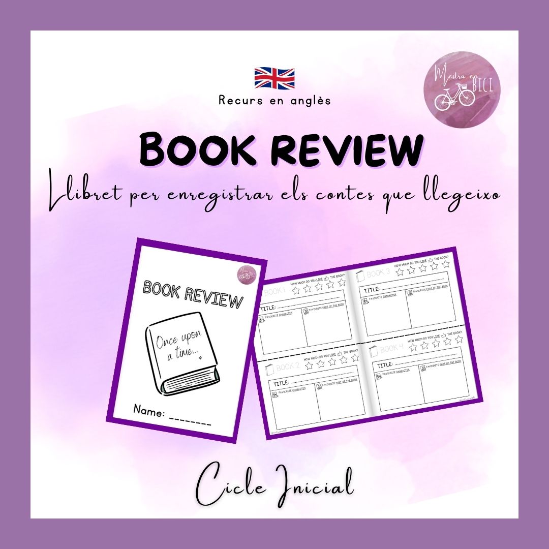 BOOK REVIEW - cuaderno per registrar los cuentos que leo en inglés