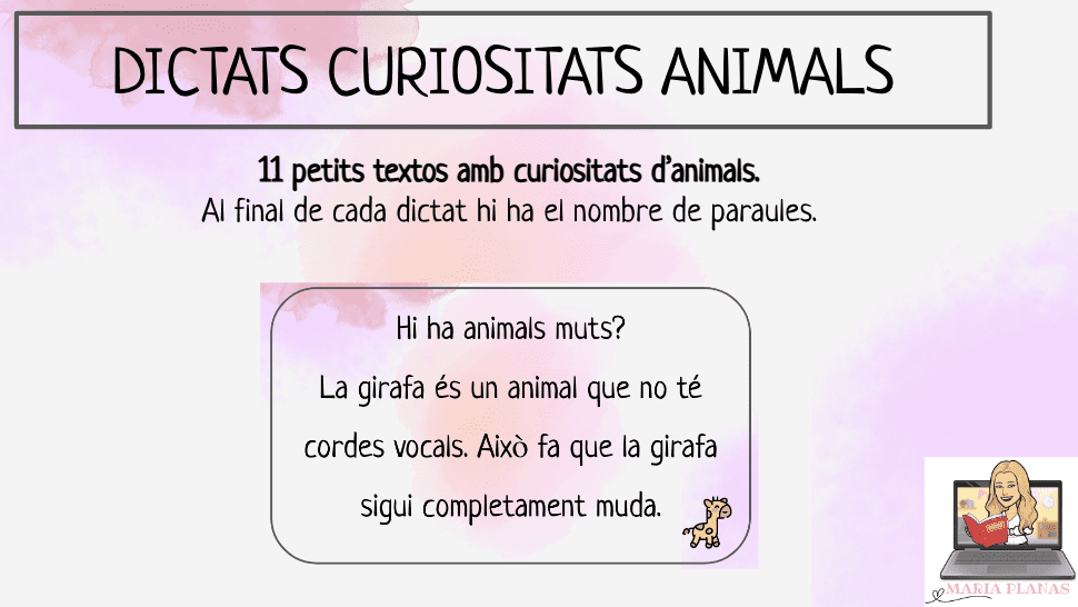 DICTATS CURIOSITAT D'ANIMALS. 11 PETITS TEXTOS.