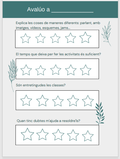 Avaluació de la mestra