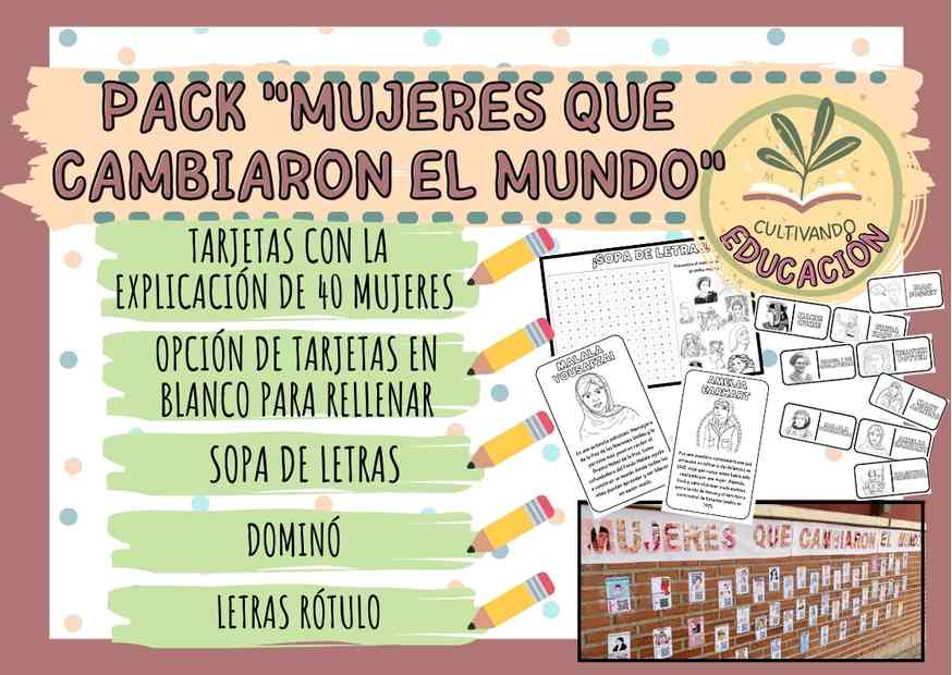 PACK 40 MUJERES QUE CAMBIARON EL MUNDO (ideal para trabajar un 8M)