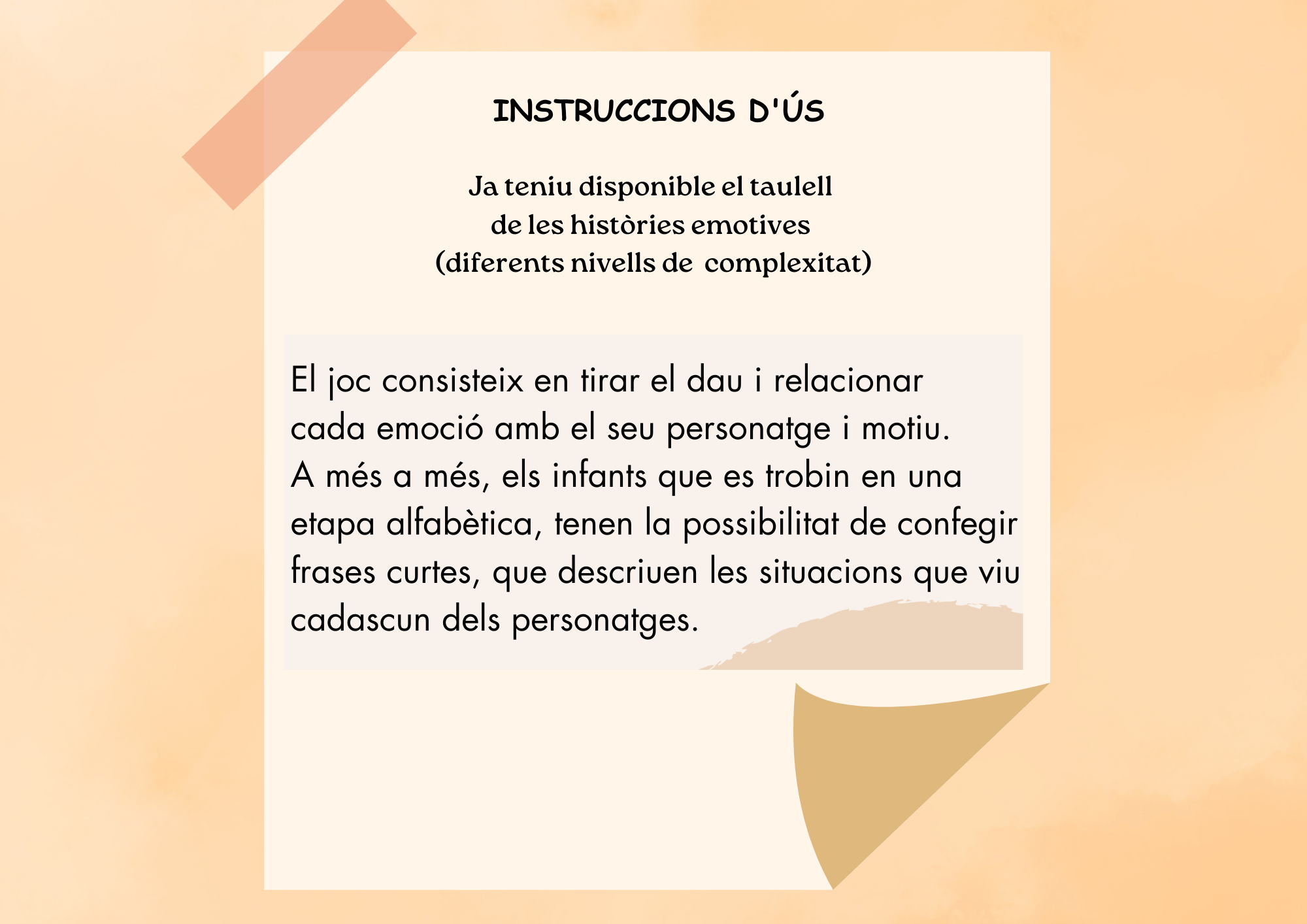 Joc matemàtic (taulell amb dau) de gestió emocional