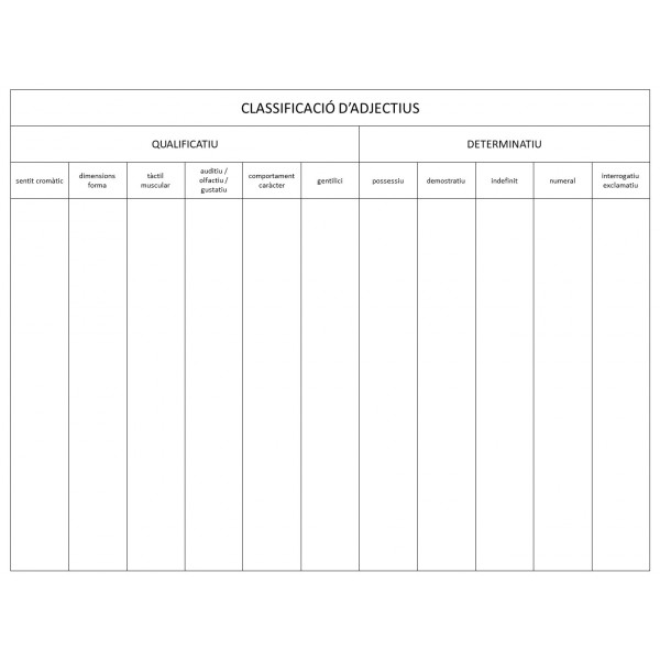 Classificació de noms i adjectius
