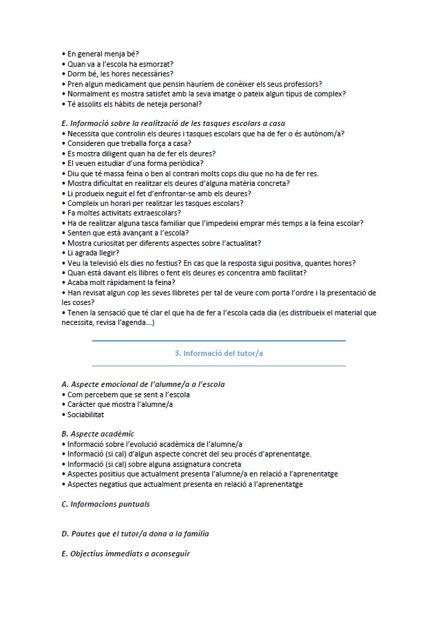 Model d'entrevista a famílies