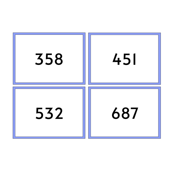 Targetes amb nombres de 3-4 xifres