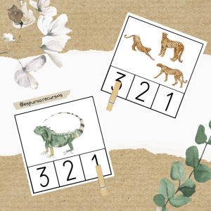 Tarjetas Grafía-cantidad Conteo animales