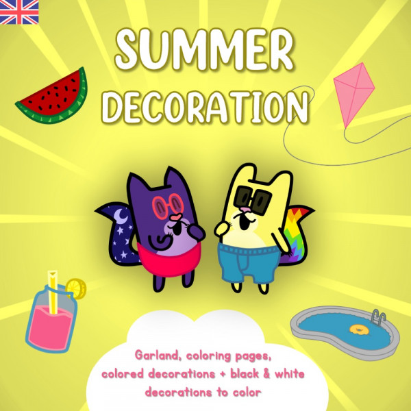 [ENGLISH] DECORACIÓN TEMÁTICA de VERANO - SUMMER DECORATION, BANNER and COLORING PAGES