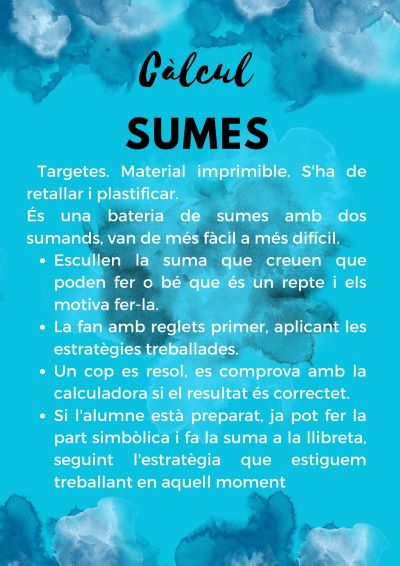 Targetes amb sumes
