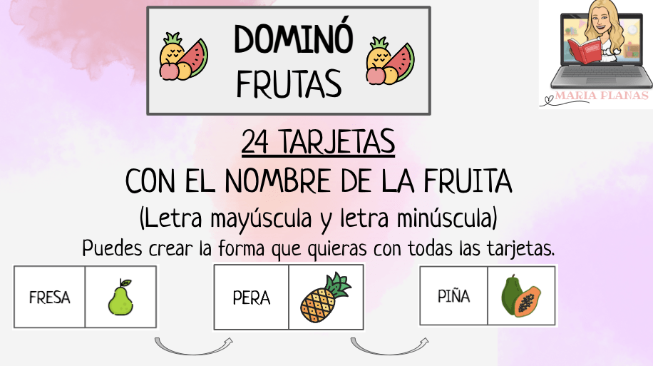 DOMINÓ FRUTAS. LENGUA CASTELLANA