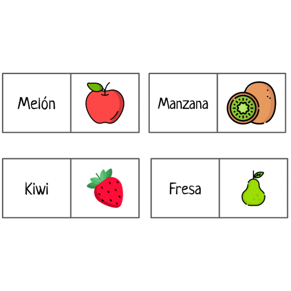 DOMINÓ FRUTAS. LENGUA CASTELLANA