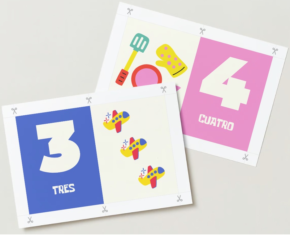 Hacer parejas: Tarjetas del 1 al 9