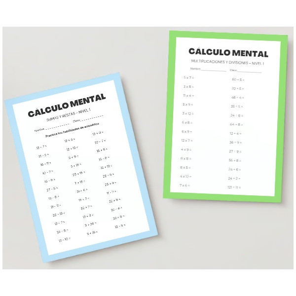 Cálculo mental: sumas, restas, multiplicaciones y divisiones