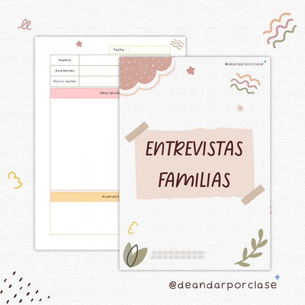 Cuaderno para entrevistas con familias